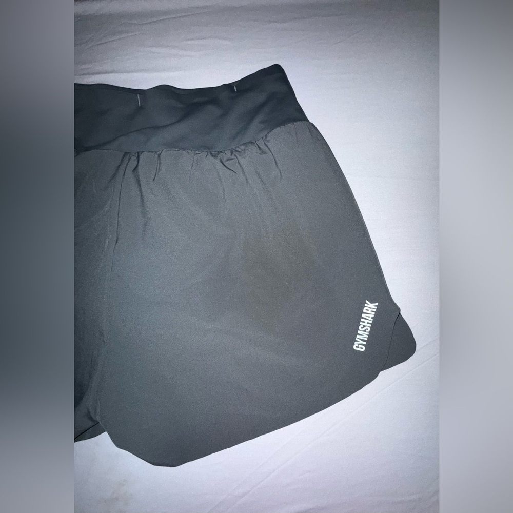 Gymshark Speed Shorts Charcoal Grey Built-in Knicker Adjustable Elastic Size M - Picture 7 of 13